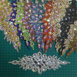 5 pièces à la main cristal perlé strass Applique coudre fer sur ceinture de mariée garniture haute qualité ruban Belts278u