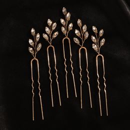 5pcs Handmade Wedding Bride Simple Dainty Richestones Hair Pins Prom Prom Hear Headpied Coils Clips Hicestone Hair Accessoires