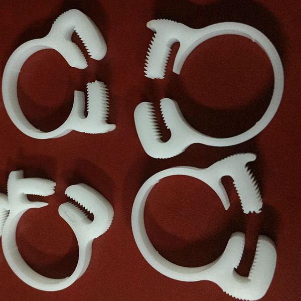 Cerbeaux de tuyaux 5 pcs Pipe d'eau en plastique blanc réglable Clip solide Crampes Springs Aliment de tube d'air de carburant outil fixe