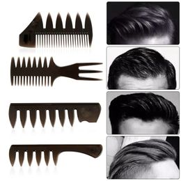 5 piezas calientes nuevos dientes anchos cepillo para el cabello de bifurcado hombres barba peluquería de peluquería