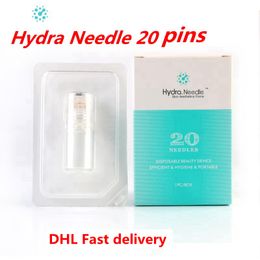 DHL Hydra Needle 20 pins Aqua Micro Channel Mesotherapie Titanium Gouden Naalden Fijne Touch System Derma Stamp Serum Applicator