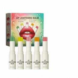 5pcs Hydraterende Lippenbalsem Set lipgloss Fruitige Geur Lippenbalsem Stok Voorkomen Uitdrogen exfoliërende en hydraterende zorg q8l6 #