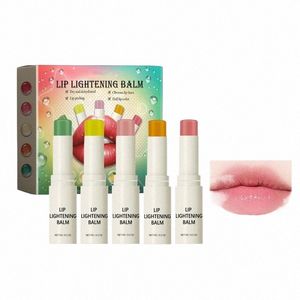 5pcs Hydraterende Lippenbalsem Set lipgloss Fruitige Geur Lippenbalsem Stok Voorkomen Uitdrogen exfoliërende en hydraterende zorg s0zV #