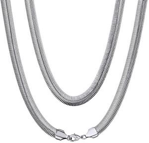 5 pièces en vrac 6mm 21.6 pouces argent mode serpent chaîne collier en acier inoxydable plat lien chaîne bijoux pour hommes femmes