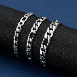 5 pièces en vrac en acier inoxydable en relief figaro chaîne NK chaîne bracelet bracelet 7mm 8mm 9mm 8 pouces bijoux pour hommes cadeaux de mode298q