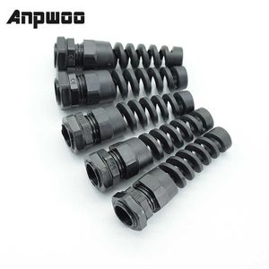 5 uds IP68 impermeable M12 PG7/PG9/PG11 conector de prensaestopas plástico flexible espiral Protector de alivio de tensión para hilo de alambre de 3,5-6mm