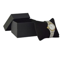 5pcs bijoux caisses d'emballage papier noir avec coussin en velours noir