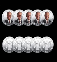 Badge commémoratif Joe Biden, 5 pièces, pièce de défi artisanale en forme d'aigle volant, pièces de collection plaquées argent, 4437881