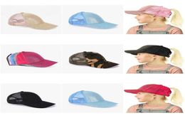 5pcs enfants paillettes casquette de baseball 28Y 9 couleurs garçons filles queue de cheval chapeau de balle net chapeaux de soleil réglage visière casquettes enfants boutique Acc1644058