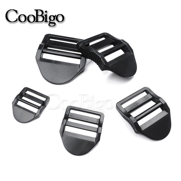 5pcs Lock Ladder Buckle Tri-Glide Slider Ajustador Sastener para bolsas Mochila Mochila Carrera Correa de correa Accesorios 20/25/32/38 mm