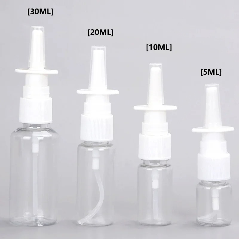 5 -stcs/perceel 10 ml 20 ml 30 ml lege plastic nasale spuitflessen pomp spuitspuit mistneus spray navulbare fles