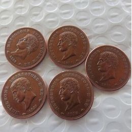 5PCS Lot 1808-1813 Volledige Set van ITALIAANSE ST Koninkrijk Napoleon I 1 SOLDO 100% Koper Kopie Coins261f