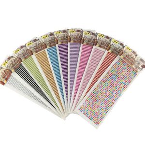 Lot de 5 autocollants en Strass acryliques de 4mm, en bandes, à utiliser pour la décoration, la beauté, couleur disponible pour vous, sélection 334c, DIY bricolage