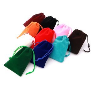 Envío Gratis 100 unids/lote 9*12 cm bolsas de terciopelo embalaje de joyería exhibición cordón embalaje bolsas de regalo bolsas personalizadas extra