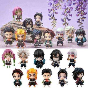 5 unids/lote Anime Kimetsu No Yaiba figura Demon Slayer Zenitsu Tanjirou Giyuu Tengen Kyoujurou Shinobu Mitsuri figuras de acción de juguete H1124