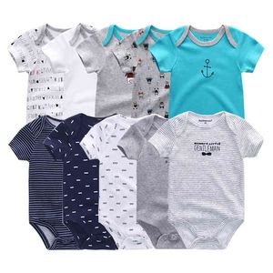 5 unids/lote nacido 100% algodón unicornio 0-12 m ropa para bebés monos ropa para niñas roupas de bebe 210816