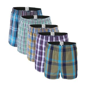 5pcs/lote boxer hombres delgada ropa interior de verano de algodón gran tamaño corta y transpirable pantalones cortos flexibles boxeadores machos 240412