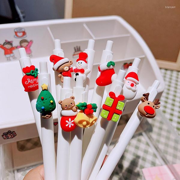 5 unids/lote de bolígrafos de Navidad, bonito bolígrafo Kawaii, suministros de arte, papelería, papelería escolar