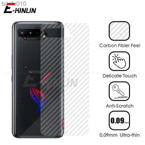 5 unids/lote de película trasera transparente de fibra de carbono suave para Asus ZenFone ROG Phone 7 6D Ultimate 6 3 5 5s Pro Protector de pantalla trasera L230619