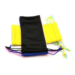 5 -stcs/lot doek bril Bag Nieuwe Drawstring Sunglass Bag MicroFiber Dust Pouch Zeer zachte bril Zakje Eyewear Cases Tassen