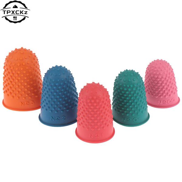 5pcs / lot comptage de cône de cône caoutchouc détruit protecteur coudre quilter pointe de doigt artisanat aiguille accessoires de couture