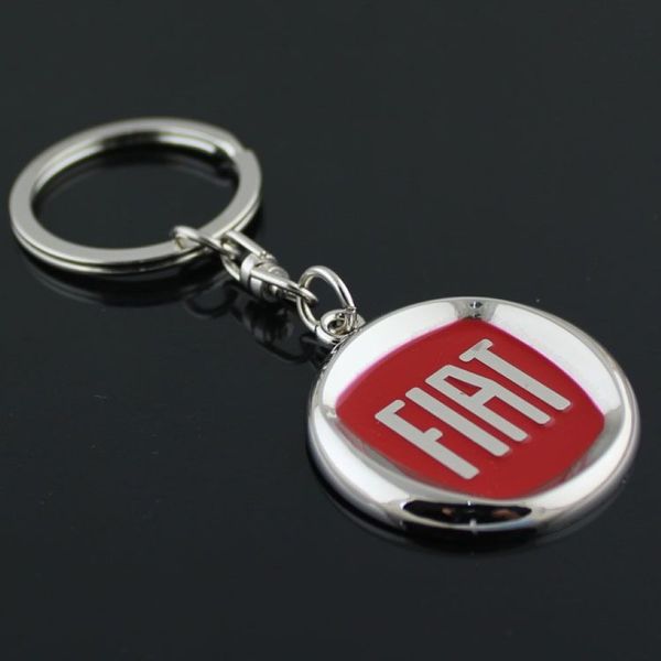 5pcs / lot emblème logo de voiture porte-clés pour Fiat en alliage de zinc logo de voiture porte-clés porte-clés anneau porte-clés 263K