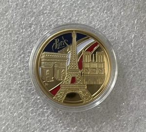 5pcs / lot Gifts 1889 Francia Paris Landmark Tower arco triunfal 100th Anniversary of the French Revolution Gold Plated Coin Value Collectibles.cx