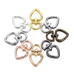 5 Teile/los Gold Farbe Herz Metall Schlüsselbund Verschluss Karabinerverschluss Schlüssel Ringe Anschlüsse für DIY Schlüsselbund Schmuck Machen Zubehör