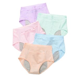 5 pièces/lot étanche période menstruelle culotte sous-vêtements femme physiologique pantalon sain coton sans couture dames culottes 210730