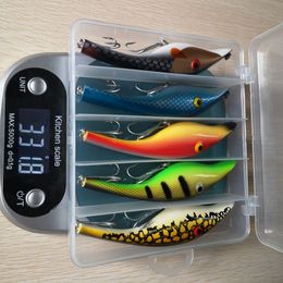 5 stks / partij Undberg Stalker Musky Muskie Pike Bass Lure Aas Wobbler 3D Eyes Drijvende Crank Jerk Trollzalt Pike 140mm 42G