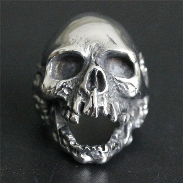 5 unids / lote Nuevo Diseño Tamaño 7-15 Anillo de Cráneo Fantasma Enorme Joyería de Moda de Acero Inoxidable 316L Anillo de Cráneo Muerto Popular 2602