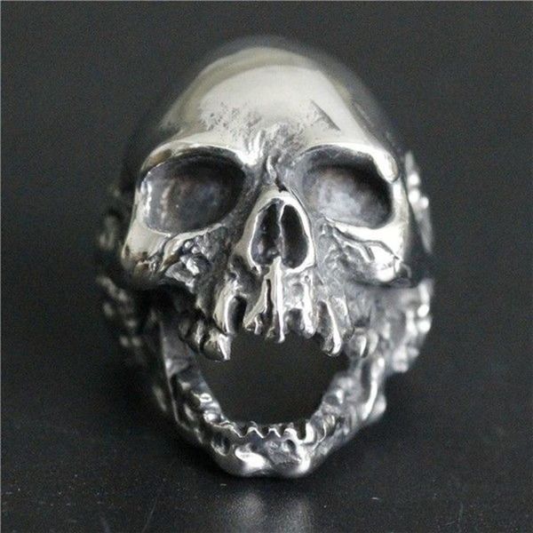 5 unids / lote Nuevo Diseño Tamaño 7-15 Anillo de Cráneo Fantasma Enorme Joyería de Moda de Acero Inoxidable 316L Popular Anillo de Cráneo Muerto 1942