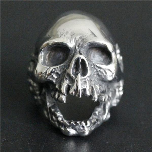 5 unids / lote Nuevo Diseño Tamaño 7-15 Anillo de Cráneo Fantasma Enorme Joyería de Moda de Acero Inoxidable 316L Anillo de Cráneo Muerto Popular 274d