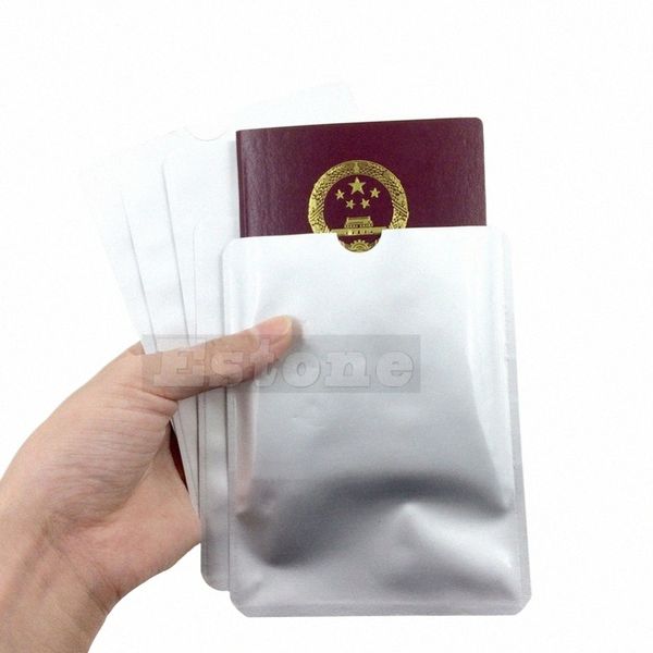 5pcs/lote Passport Soporte de manga segura Anti escaneo Rfid Bloqueo de bloqueo Protector Cubierta plástica blanca blanca sin cremallera Protector de automóvil D4M7#