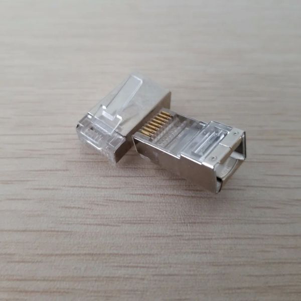 Prise modulaire en cristal pour PC, 5 pièces/lot, connecteur réseau Lan RJ45 CAT5, adaptateur Jack 8P8C, blindage