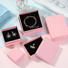 5 -stcs/veel roze grijze diy verpakking ketting sieraden doos armband ring opslag ring oorbellen sieraden cadeaubussen herbruikbare benodigdheden