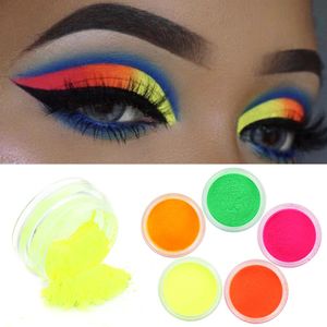 5 stks / partij populaire nieuwe lichtgevende make-up fluorescerende neon pigment oog schaduw make-up palet gloed in donkere oogschaduw glitter make-up