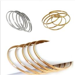 5pcs / lot bracelet en acier inoxydable bracelet 68mm bague à main pour la mode femmes filles bijoux de haute qualité argent or rose 18K or252K