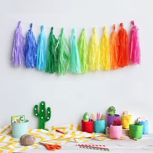 5 stks / partij Tissuepapier Kwastje Garland Bunting Party Bruiloft Verjaardag DIY POM POMS Decoraties Levering Bloemen Ballen