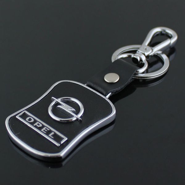 5pcs / lot porte-clés de logo de voiture haut de gamme pour OPEL porte-clés en cuir métallique porte-clés anneau Llaveros Chaveiro Opel porte-clés emblème de voiture porte-clés