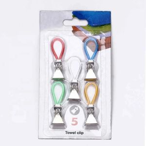 5pcs / lot serviette Clips suspendus cintres de serviette à main peignes à vêtements à plusieurs usines Organisateur de salle de bain cuisine