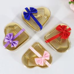 5pcs Love Heart Shape Gift Box Plastic Chocolate Packaging Box Mothers Saint Valentin Day Mariage Cadeaux pour les invités Favors