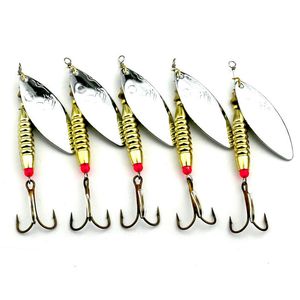 5 pièces leurres Spinners, Spinnerbaits, cuillères de pêche en métal appât 10 cm lame Spinner Baits17g faux poisson faux appât faux appâtFishing Lure