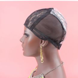 Bonnet de perruque pour la confection de perruques avec sangle réglable à l'arrière bonnet de tissage bonne qualité Hair Net Black