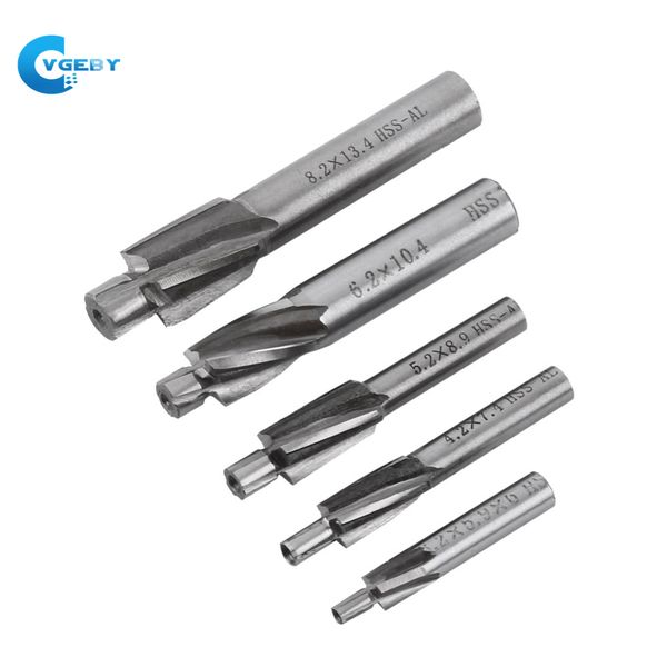 Freeshipping 5 Unids M3-M8 4 Flautas HSS-AL Avellanador End Mill Cutter Slot Brocas para Herramientas de Fresado