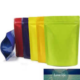 5 stks Mat Green / Blue / Purple / Red / Geel Aluminium Folie Plastic Verpakking Tassen Stand-up Pouches