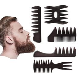5pcs hommes beauté dents larges brosses à cheveux combustion de fourchettes hommes barbe coiffure pinceau de coiffeuse de coiffeuse