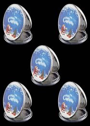 5pcs Merry Christmas Coin Craft With Santa Claus y Deer Po Silver Metal Challenge Insignia4829598