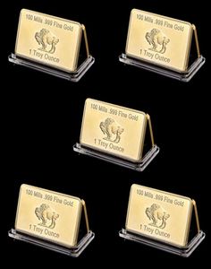 5pcs Metal Craft 1 Troy Once United States Buffalo Bullion Coin 100 Mill 999 Fine American Gold Chaped Bar3078872