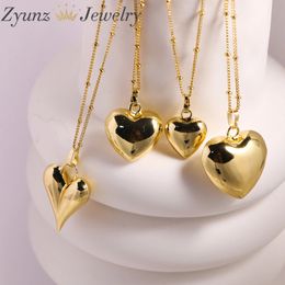 5 piezas Collar colgante colgante de corazón de metal para mujeres Minimalismo Elegante cadena de color de oro Joya de Navidad Regalo 240407
